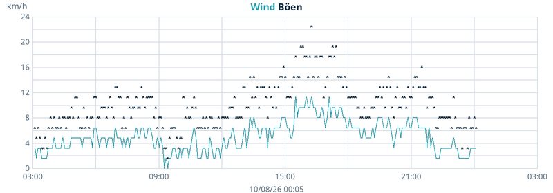 Diagramm Wind 24 Stunden